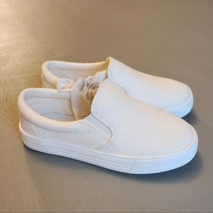 Crewcuts Kids White Slip-on Unisex Canvas Sneakers Size K10